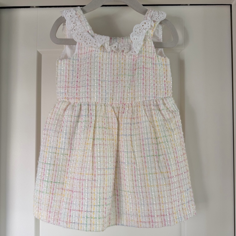 Janie and Jack Eyelet Ruffle Tweed Dress